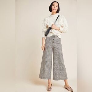 NWT Anthropologie Roma Plaid Chenille Trousers size 6